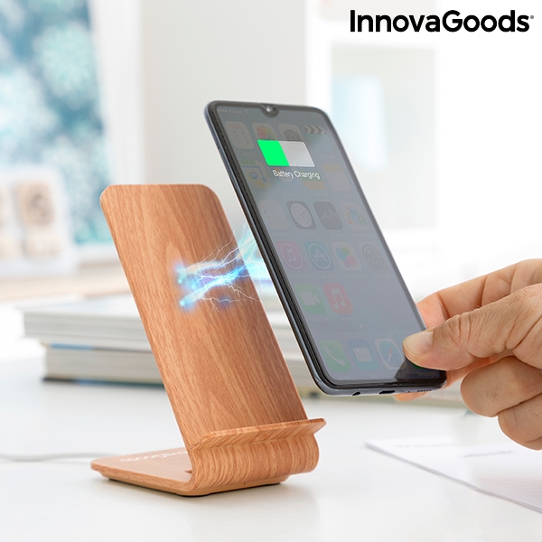 1619543759 wood effect wireless charger with stand qistan innovagoods 1