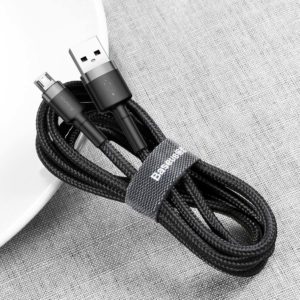 eng pl Cable USB Micro Baseus cafule 1 5A 2 M CAMKLF CG1 black gray 59988 7