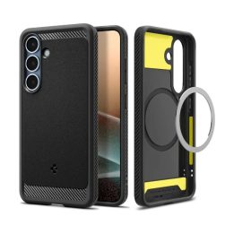 Samsung Galaxy S25 Spigen Rugged Armor Mag MagSafe Case Black
