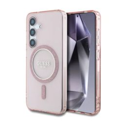 Guess Magnetic IML Glitter Case for Samsung Galaxy S25 Pink