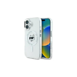 Karl Lagerfeld iPhone 16 Plus Magsafe Case Choupette Head White