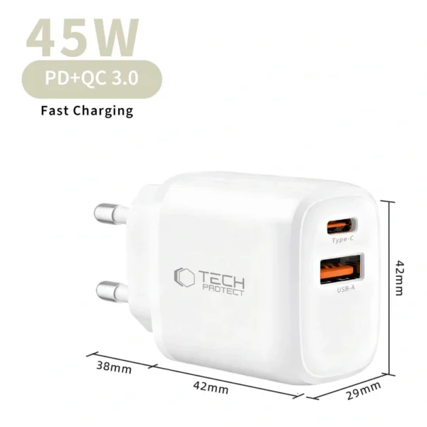 tech protect charger 45w white 3