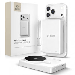 Tech-Protect PB40 MagSafe Power Bank 10000mah 25W Qi2.2 White/silver