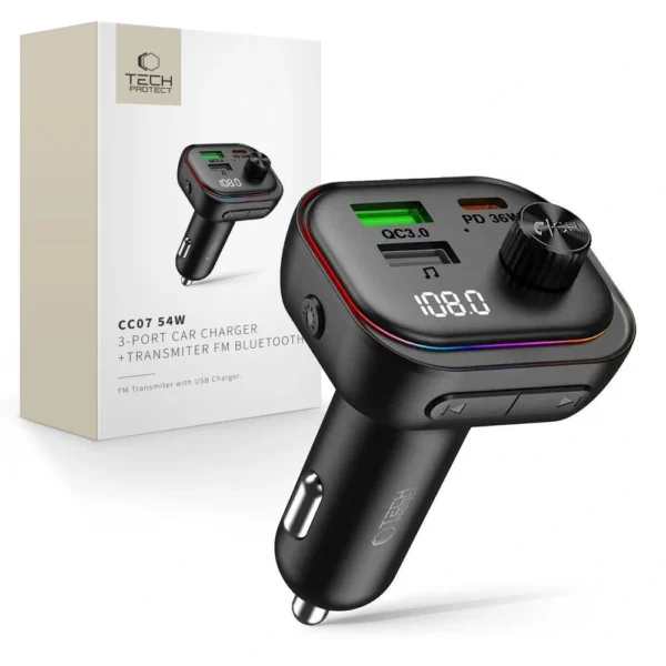 eng_pl_Tech-Protect-CC07-3-Port-PD-54W-Car-Charger-Bluetooth-FM-Transmitter-Black Tech-Protect CC07 3 Port PD 54W Car Charger Bluetooth FM Transmitter-Black