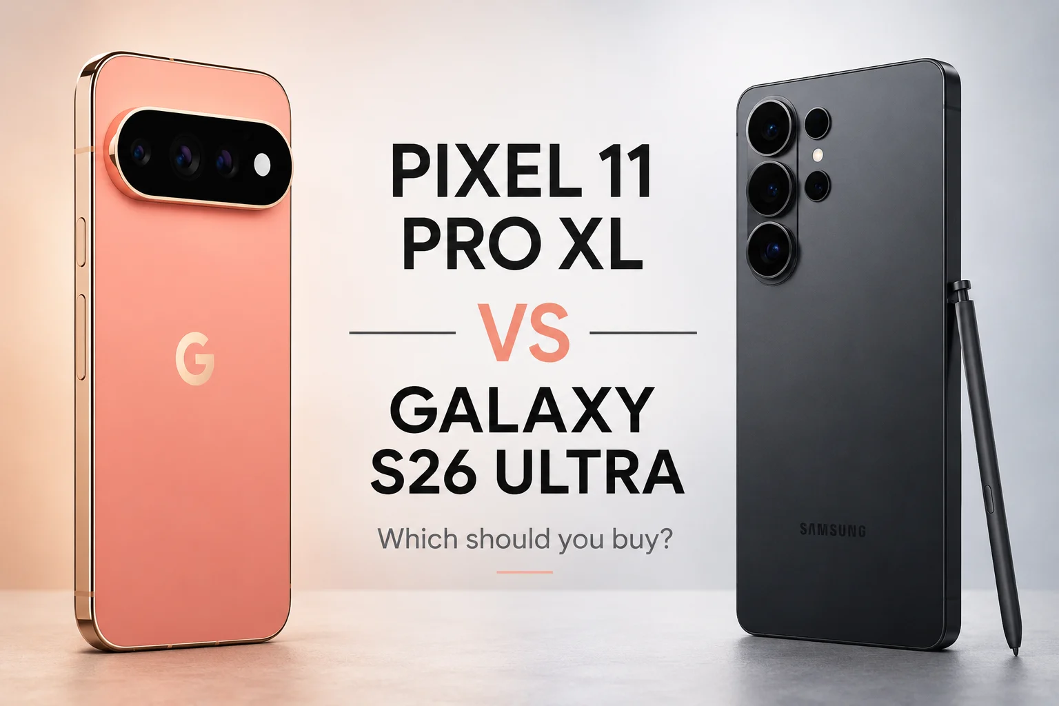 Google Pixel 11 Pro XL vs Samsung Galaxy S26 Ultra comparison