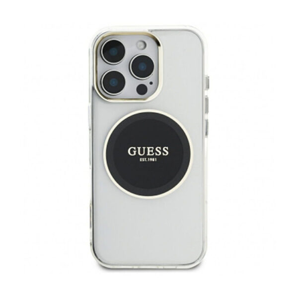 Guess iPhone 16 Pro Max IML Metal Colored Circle MagSafe Black