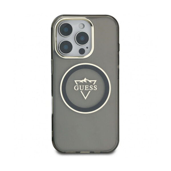 Guess iPhone 16 Pro Max IML Metal Mountain Logo MagSafe Black