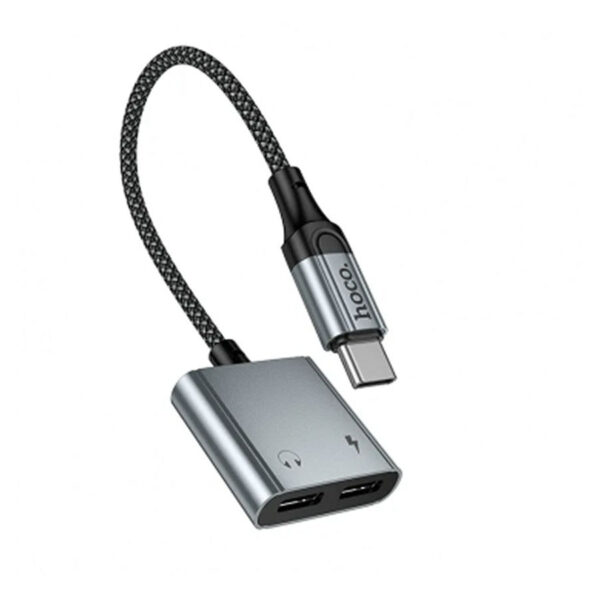 HOCO USB-C to USB-C / USB-C Audio Adapter Grey