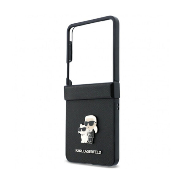karl-lagerfeld-saffiano-karl-choupette-metal-pin-samsung-galaxy-z-flip8-black