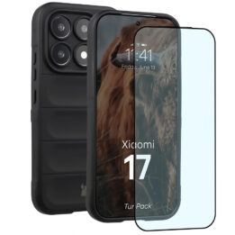 Bizon Tur Pack Case & Tempered Glass Xiaomi 17 Black