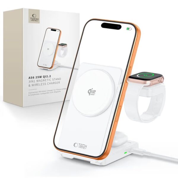 tech protect wireless charging 25w qi2 white